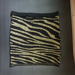 Forever 21 Black and Gold Striped Pencil Skirt